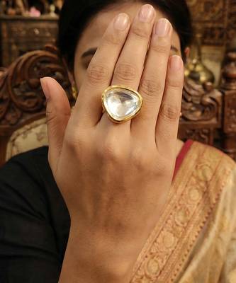 Beautiful high gold polish fancy designer finger rings for women and girls 1