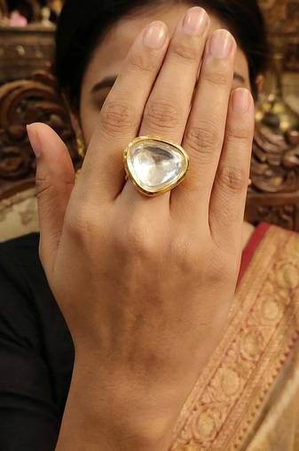 Beautiful high gold polish fancy designer finger rings for women and girls