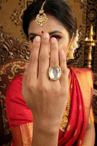 Beautiful designer high gold full stone finger rings for women  and girls