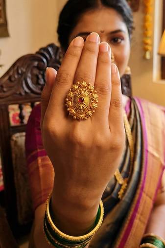 Antique jewellery design high gold polish party wear finger rings for women and girls