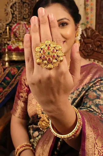 Design high gold polish full stone finger rings for women and girls