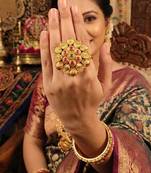 Design high gold polish full stone finger rings for women and girls