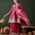  embroidered pink chinon round neck regular sleeve kurta palazzo sets