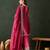 Saahmriga embroidered pink chinon round neck regular sleeve kurta palazzo sets