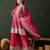 Saahmriga embroidered pink chinon round neck regular sleeve kurta palazzo sets
