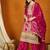 Saahmriga embroidered dark pink chinon round neck flared sleeve kurta palazzo sets