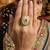 Teardrop kundan finger ring with multi center stone high gold finish for women  and girls