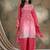 Saahmriga embroidered light pink vichitra silk round neck regular sleeve kurta palazzo sets