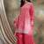 Saahmriga embroidered light pink vichitra silk round neck regular sleeve kurta palazzo sets