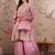 Saahmriga embroidered light pink chinon round neck regular sleeve kurta palazzo sets