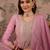 Saahmriga embroidered light pink chinon round neck regular sleeve kurta palazzo sets