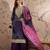 Saahmriga embroidered purple chinon notch neck regular sleeve kurta palazzo sets