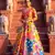 multicolor satin lehenga choli with digital print