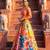 multicolor satin lehenga choli with digital print