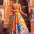 multicolor satin lehenga choli with digital print