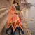 multicolor satin lehenga with embroidered dupatta