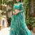 teal georgette printed lehenga choli