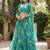 teal georgette printed lehenga choli