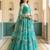 teal georgette printed lehenga choli
