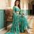 teal georgette printed lehenga choli