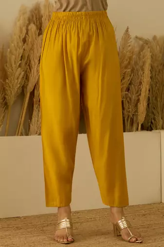 Yellow women kurta pant dupatta set
