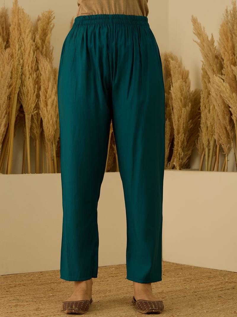 Teal women kurta pant dupatta set