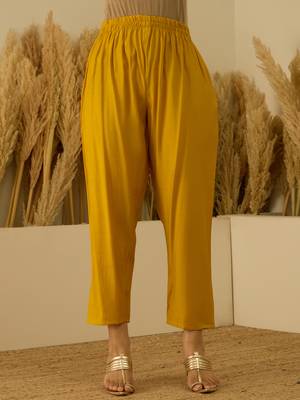 Yellow women kurta pant dupatta set 4