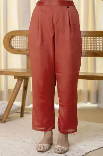 Peach women kurta pant dupatta set