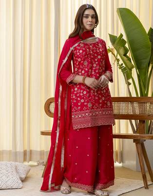 Rani women kurta palazzo dupatta set 1