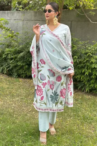 Sky women kurta pant dupatta set