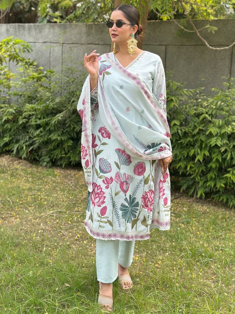 Sky women kurta pant dupatta set