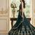 bottle green faux georgette lehenga choli with embroidery