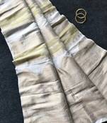 Off White Color Jari Jaqurad Weaving Work Tisu Silk Blend Saree 