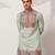 PISTA GREEN VISCOSE SILK THREAD & SEQUINS EMBROIDERED WORK WEDDING FESTIVAL  PARTY WEAR STRAIGHT MENS KURTA WITH PANT