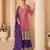Magenta real georgette free size stitched suit with sequence & diamond work
