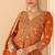 Orange real georgette free size stitched suit with sequence & diamond work