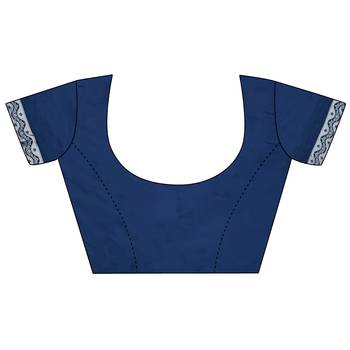 Royal blue lichi soft silk jacquard silver gold zari weaving banarasi saree 5