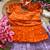 Girls orange tissue silk choli with lavender floral embroidered lehenga set