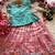 Girls skyblue tissue silk choli with pink floral embroidered lehenga set