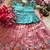 Girls skyblue tissue silk choli with pink floral embroidered lehenga set