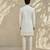 White embroidered raw silk sherwani