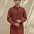 Maroon embroidered matka silk nehru jacket