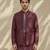 Maroon embroidered wool nehru jacket