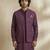 Purple embroidered cotton nehru jacket