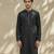 Black embroidered cotton silk kurta set