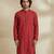 Maroon woven cotton kurta set