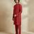 Maroon woven cotton kurta set