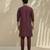 Maroon embroidered cotton silk kurta set