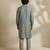 Grey woven silk kurta set