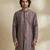 Purple embroidered raw silk kurta set